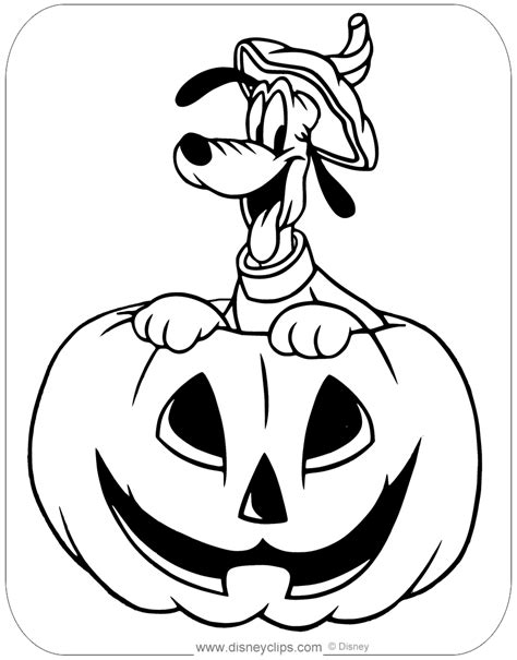 Pluto Halloween Coloring Page
