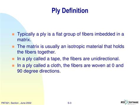 Ply Definition Work