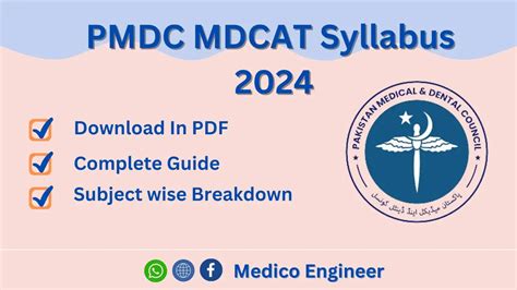 pmdc mdcat syllabus 2024