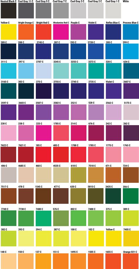 pms colors chart