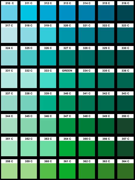 pms green color chart