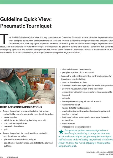 Pneumatic Tourniquet Guidelines