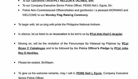 Script - Flag Raising Ceremony | PDF | Corruption | Popular Culture