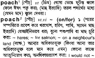 poaching meaning in bengali