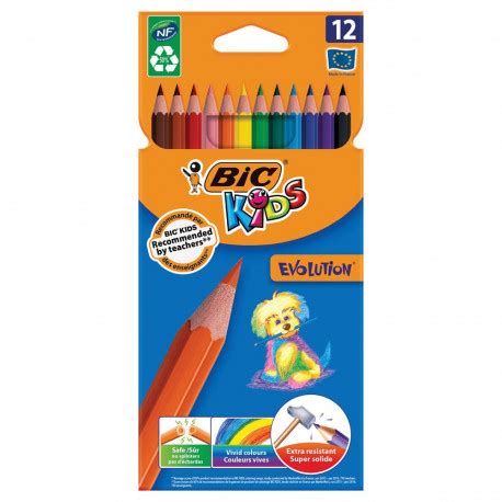 BIC Pochette 12 crayons de couleur aquarellable AQUACOULEUR. Corps 17