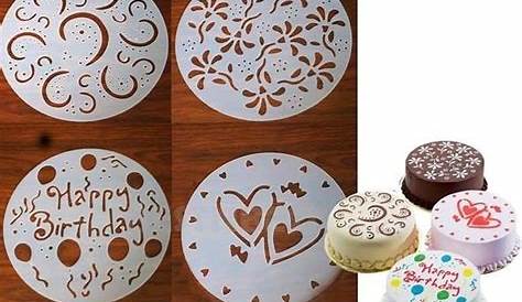 4 pochoirs pour gâteau pour cake rond deco maison