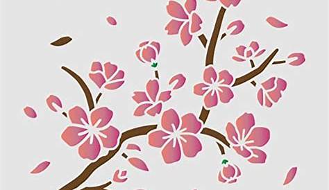 Pochoir Fleur Cerisier Japonais s De Grosse Branche Etsy