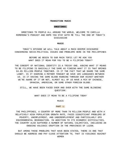 podcast script example for students tagalog