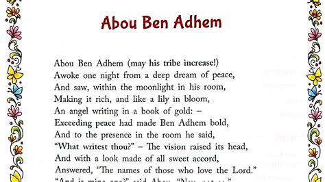 poem abu ben adam may his tribe increase