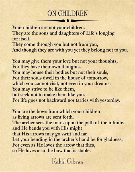 poem by khalil gibran re children