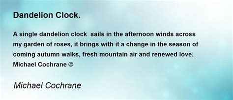 Poem Dandelion Clock