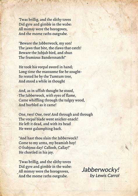 poem jabberwocky by lewis carroll in english
