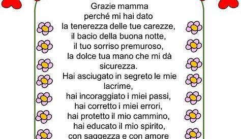 poesie festa della mamma - Cerca con Google | Filastrocche festa, Festa