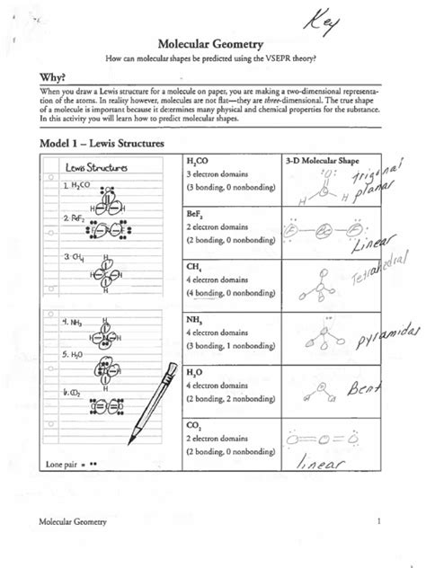 pogil molecular geometry answer key