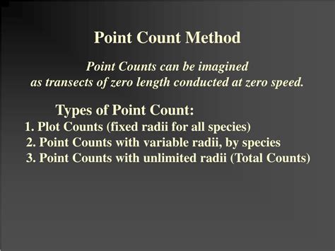 Point Count Method Disadvantages