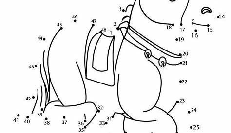 Chevaux Point à Relier Coloriage Pour Les Enfants | Vecteur Premium