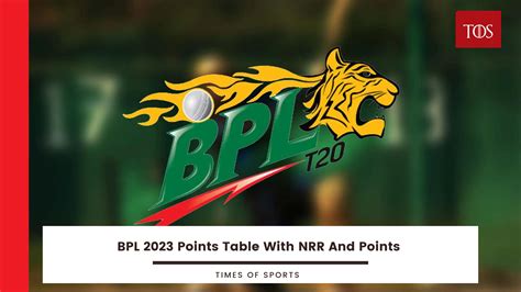 Points Table Bpl 2023