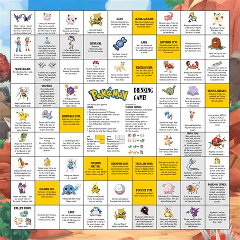 Pokemon Drinking Game Printable