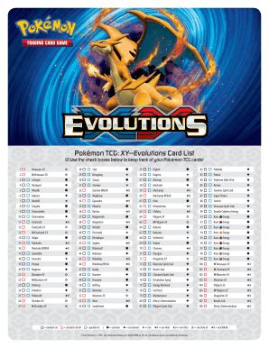 Pokemon Evolution Xy Card List