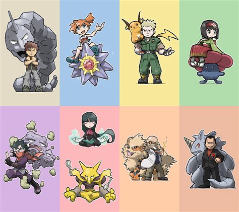 pokemon kanto gym leaders and their pokemon