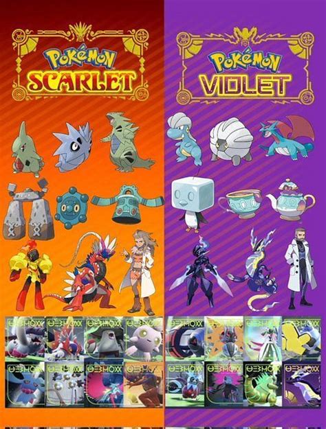 pokemon scarlet and violet pokedex exclusives