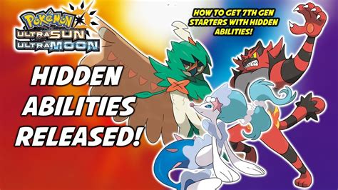 Pokemon Starters Hidden Abilities