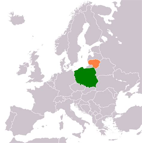 poland and lithuania map