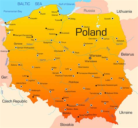 Colored Poland Administrative Map Vector Download