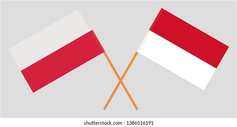 poland flag and indonesian flag