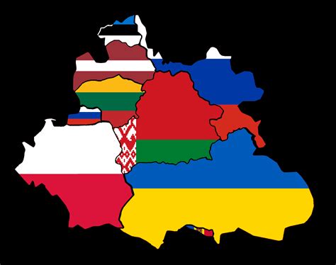 poland lithuania flag map