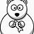 polar bear face clip art black and white drawings for kids