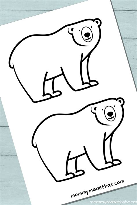 Polar Bear Setting Down Template Printable