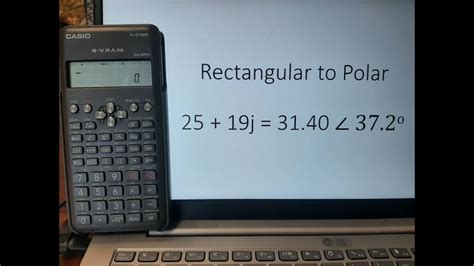 Rectangular to Polar form in fx991MS calculator YouTube