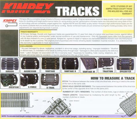 polaris track sizes