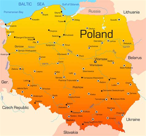 Karten von Polen mit Straßenkarte und Regionen bzw. Provincen