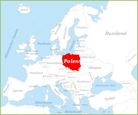 Poland no mapa de Europa ilustração do vetor. Ilustração de europeu