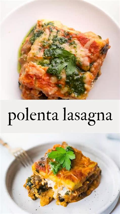 polenta lasagna with smoky red pepper sauce