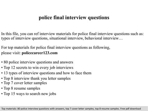 police final interview questions and answers