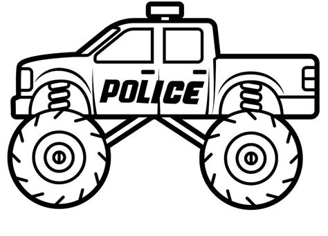 Police Monster Truck Coloring Pages: A Fun Way To Keep Kids Entertained