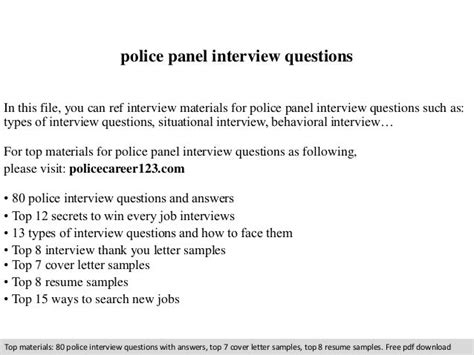 police panel interview questions and answers