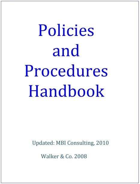 policy and procedure handbook template