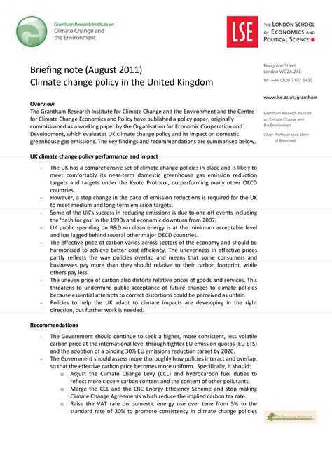 Policy Briefing Note Example
