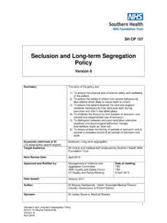 policy on seclusion