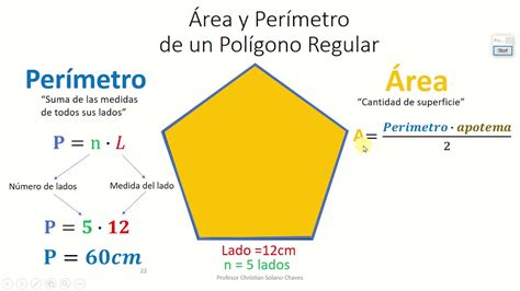 poligono regular formula area y perimetro