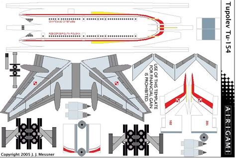 polish air force tu-154 papercraft