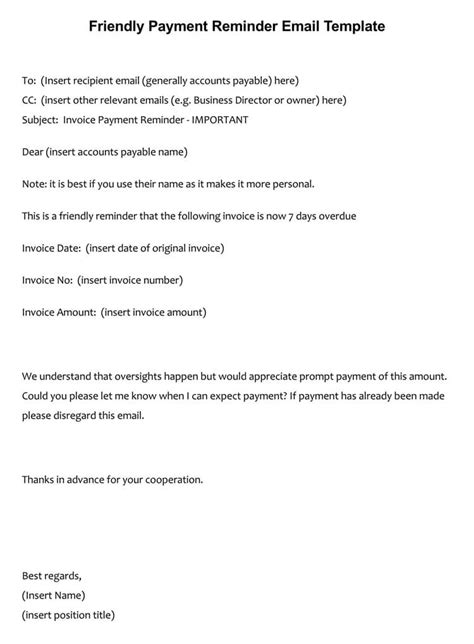 Polite Payment Reminder Email Template