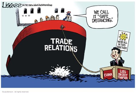 political cartoon about trade agreements