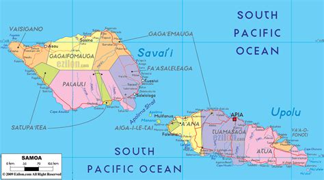 political map of samoa