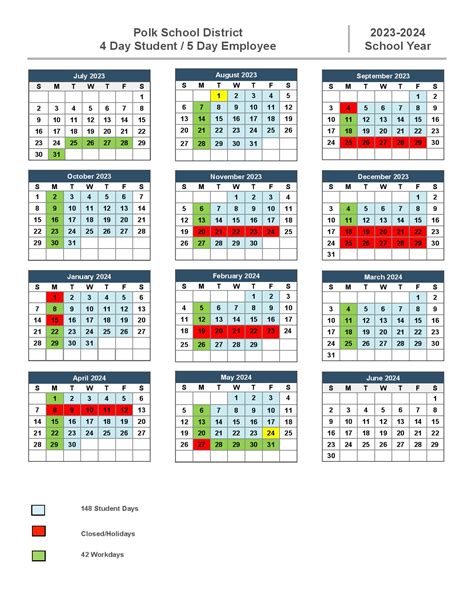 Polk County School Calendar 2024-25