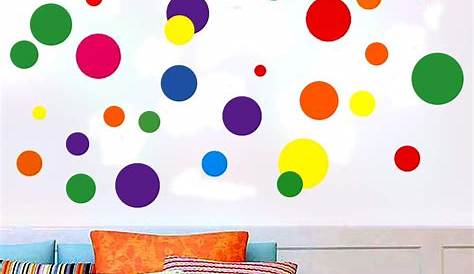 Rainbow Polka Dot Wall Decal Set Set of 67 Polka Dots Polka Dot Wall